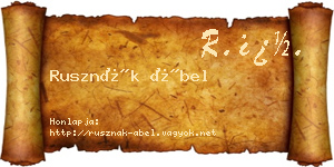 Rusznák Ábel névjegykártya